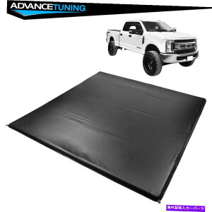 CO GAp[c tBbg17-22tH[hF250 F350X[p[f[eB6'8 "ftgbNxbh4{LEDgm[Jo[ Fits 17-22 Ford F250 F350 Super Duty 6'8" FT Truck Bed 4 Fold LED Tonneau Cover