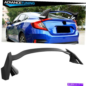 �C�O�� �G�A���p�[�c �t�B�b�g16-21�z���_�V�r�b�N10th x�Z�_�����h���u���b�N�g�����N�X�|�C���[�E�B���O-ABS Fits 16-21 Honda Civic 10th X Sedan Unpainted Black Trunk Spoiler Wing - ABS