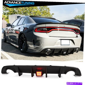CO GAp[c tBbg15-22_bW[dSRTAop[fBt[U[oXtLED3u[Lvt Fits 15-22 Dodge Charger SRT Rear Bumper Diffuser Valance W/ LED 3rd Brake Lamp