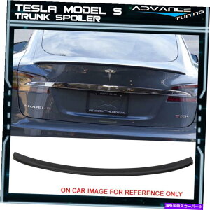 CO GAp[c 12-21eXfSAgNX|C[bvEBOhubNAu Fits 12-21 Tesla Model S Rear Trunk Spoiler Lip Wing Unpainted Black ABS
