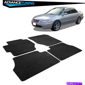 CO GAp[c tBbg98-02z_AR[h2DR 4DRubNiCtgACeAtA}bg4PCS Fits 98-02 Honda Accord 2Dr 4Dr Black Nylon Front & Rear Interior Floor Mat 4PCS