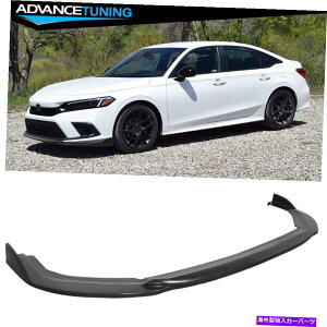 CO GAp[c 22-23z_VrbN114DR IK1X^Chtgop[bv-PU Fits 22-23 Honda Civic 11th Gen 4DR IK1 Style Unpainted Front Bumper Lip - PU
