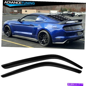 海外製 エアロパーツ フィット15-22フォードマスタングスモークアクリルウィンドウバイザーサンレインガード2PC Fit 15-22 Ford Mustang Smoke Acrylic Window Visor Sun Rain Guard 2PC