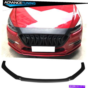 CO GAp[c tBbg14-17}c_3 V1X^ChubNtgop[bvX|C[PP Fits 14-17 Mazda 3 V1 Style Unpainted Black Front Bumper Lip Spoiler PP