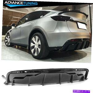 CO GAp[c 20-22eXfYOXubNPPAhIAop[bvfBt[U[X|C[ Fits 20-22 Tesla Model Y Gloss Black PP Add-On Rear Bumper Lip Diffuser Spoiler