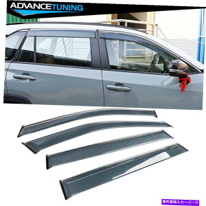 CO GAp[c tBbg19-22g^RAV4 XA50EBhEoCU[CTftN^[W/ Chrome Trim 4PCS Fits 19-22 Toyota RAV4 XA50 Window Visor Rain Sun Deflectors w/ Chrome Trim 4PCS