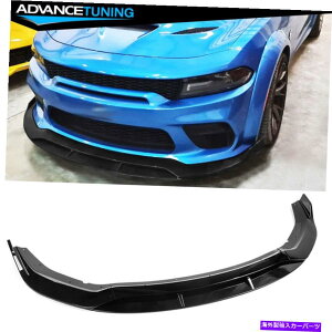 CO GAp[c 20-22[d탏Ch{fBCRV2X^Ctgop[bvABS 4PC -GLOSS BLACK Fits 20-22 Charger Widebody IKON V2 Style Front Bumper Lip ABS 4PC - Gloss Black