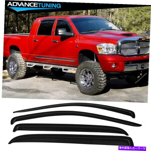 CO GAp[c K06-09_bWKLuXANEBhEoCU[TCK[h-4PCS Fits 06-09 Dodge Ram Mega Cab Slim Acrylic Window Visors Sun Rain Guard - 4PCS