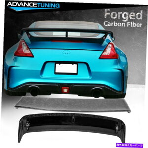 CO GAp[c tBbg09-21Y370ZߗĂĂȂ؃x[XUJ[{t@Co[gNX|C[ Fits 09-21 Nissan 370Z Forged Carbon Fiber Trunk Spoiler with Unpainted ABS Base