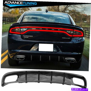 CO GAp[c tBbg15-22_bW[dV2X^CAfBt[U[oXOXubN-PP Fits 15-22 Dodge Charger V2 Style Rear Diffuser Lower Valance Gloss Black - PP