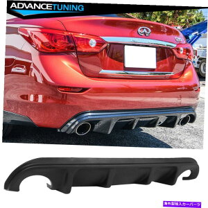 �C�O�� �G�A���p�[�c �t�B�b�g14-17�C���t�B�j�e�BQ50�Z�_��4DR���A�o���p�[���b�v�f�B�t���[�U�[���h���u���b�N-ABS Fits 14-17 Infiniti Q50 Sedan 4DR Rear Bumper Lip Diffuser Unpainted Black - ABS