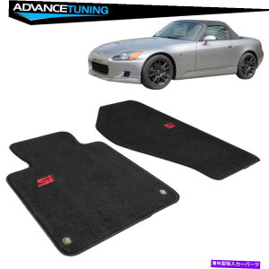 CO GAp[c tBbg00-09z_S2000N[ySISJ[tA}bgubNiC Fits 00-09 Honda S2000 Coupe SI Logo Car Floor Mats Black Nylon