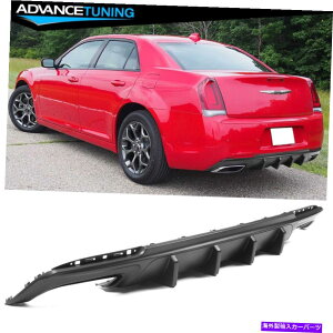 CO GAp[c tBbg15-22NCX[300}bgubNAfBt[U[TtBIkon V1X^C-PP Fit 15-22 Chrysler 300 Matte Black Rear Diffuser Shark Fins IKON V1 Style - PP