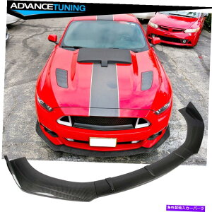 CO GAp[c tBbg62 "-65 ''J[s\ȃtgop[bv3PC PP-J[{t@Co[vg Fit 62"-65'' Width Car Unadjustable Front Bumper Lip 3PC PP - Carbon Fiber Print