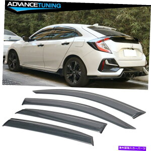 CO GAp[c 17-21z_VrbNnb`obN4hAX[NANEBhEoCU[CK[h Fits 17-21 Honda Civic Hatchback 4-Door Smoke Acrylic Window Visors Rain Guards