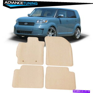 海外製 エアロパーツ フィット08-15サイオンXBセダン4DRフロアマットカーペットフロント&リアベージュナイロン4PC Fits 08-15 Scion xB Sedan 4Dr Floor Mats Carpet Front & Rear Beige Nylon 4PC