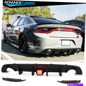 CO GAp[c 15-22[dSRTAfBt[U[V2GvoXtoXw/NALEDu[LCg Fits 15-22 Charger SRT Rear Diffuser V2 Apron Valance W/ Clear LED Brake Light