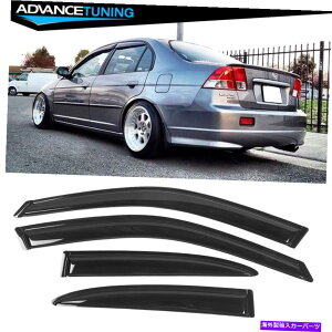 CO GAp[c tBbg01-05z_VrbNZ_4DRXANEBhEoCU[TCK[h4PCS Fits 01-05 Honda Civic Sedan 4Dr Slim Acrylic Window Visors Sun Rain Guard 4PCS