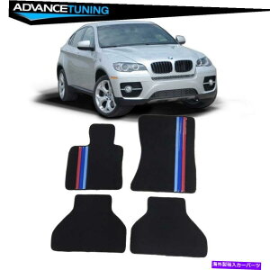CO GAp[c tBbg09-14 BMW X6 4DR OEiCtgAJ[tA}bgMJ[XgCv Fits 09-14 BMW X6 4Dr OE Nylon Front Rear Car Floor Mats M Color Stripe