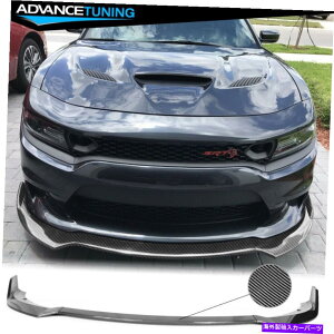 CO GAp[c tBbg15-22_bW`[W[SRT V2X^Ctgop[bv - J[{t@Co[vgABS Fits 15-22 Dodge Charger SRT V2 Style Front Bumper Lip - Carbon Fiber Print ABS