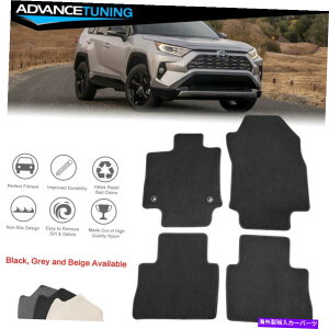 CO GAp[c tBbg19-22g^u4iCJ[tA}bgJ[ybgtgA4PCZbg - ubN Fits 19-22 Toyota RAV4 Nylon Car Floor Mats Carpets Front & Rear 4PC Set - Black