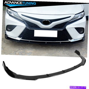 CO GAp[c 18-20g^JSE XSEOXubNPPtgop[bvX|C[EBO3PCS Fits 18-20 Toyota Camry SE XSE Gloss Black PP Front Bumper Lip Spoiler Wing 3PCS
