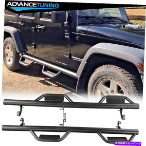 CO GAp[c tBbg07-18W[vO[JK 4DRIt[hTChXebvA[}[i[to[jO{[h Fits 07-18 Jeep Wrangler JK 4DR Off Road Side Step Armor Nerf Bar Running Board