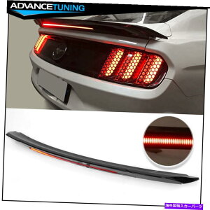 CO GAp[c tBbg15-22tH[h}X^O2DRN[ygNX|C[tOXubN -  Fits 15-22 Ford Mustang 2DR Coupe Trunk Spoiler w/ LED Gloss Black - ABS