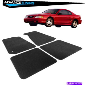CO GAp[c tBbg94-98tH[h}X^O2DRubNiCtgAJ[tA}bg4PCS Fits 94-98 Ford Mustang 2Dr Black Nylon Front & Rear Car Floor Mats 4Pcs