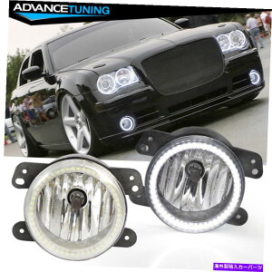 CO GAp[c tBbg07-16W[vO[05-10NCX[300 PTN[U[LEDn[tHOCgyA Fits 07-16 Jeep Wrangler 05-10 Chrysler 300 PT Cruiser LED Halo Fog Lights Pair