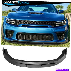 CO GAp[c 20-22[d탏Ch{fBCRV2X^Ctgop[bvABS 4PC-}bgubN Fits 20-22 Charger Widebody IKON V2 Style Front Bumper Lip ABS 4PC - Matte Black