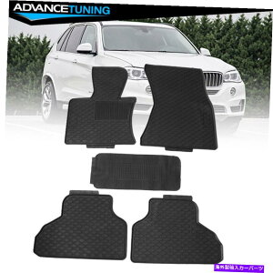 CO GAp[c tBbg14-18 BMW F15 X5wr[f[eB[ubNebNXtA}bgtgAtZbg5PC Fits 14-18 BMW F15 X5 Heavy Duty Black Latex Floor Mats Front&Rear Full Set 5PC