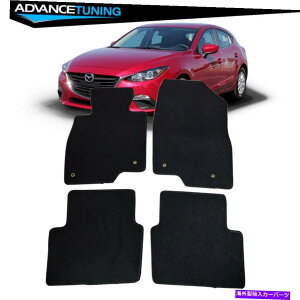 CO GAp[c tBbg14-18}c_3 4DRubNiCtgAtA}bgJ[ybg4PCS Fits 14-18 Mazda 3 4Dr Black Nylon Front & Rear Floor Mats Carpet 4Pcs