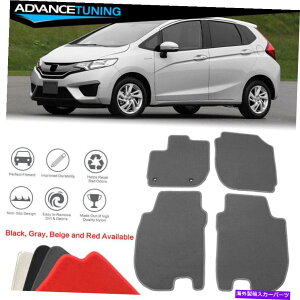CO GAp[c tBbg15-18z_tBbgI[gtA}bgCi[tgAiCO[J[ybg4PCS Fits 15-18 Honda Fit Auto Floor Mats Liner Front & Rear Nylon Grey Carpets 4PCS