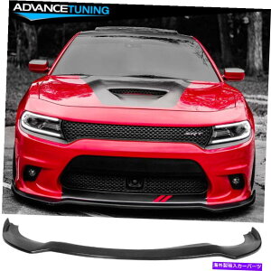 CO GAp[c tBbg15-22_bW[dSRTfCgihtgop[bvX|C[PU Fits 15-22 Dodge Charger SRT Daytona Unpainted Front Bumper Lip Spoiler PU