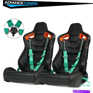 CO GAp[c ċN\ȃ[VOV[gO.x[fAXC_[PUJ[{U[JbNxgX2 Reclinable Racing Seat O. Bezel Dual Slider PU Carbon Leather Cam-lock Belt x2