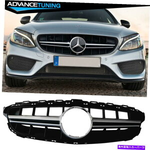 CO GAp[c 15-18ZfXCNXW205 E63SAMGX^CVo[OO Fits 15-18 Mercedes C Class W205 E63S Vertical AMG Style Silver Grille Grill