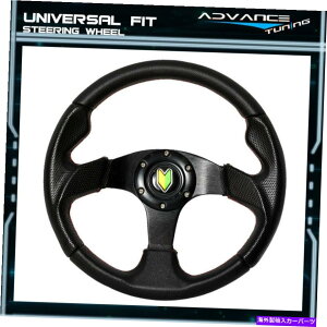 CO GAp[c jo[T320mm^Cv2 PVCU[6{gXeAOzC[z[w/ԂXeb` Universal 320MM Type 2 PVC Leather 6-Bolt Steering Wheel Horn W/ Red Stitching