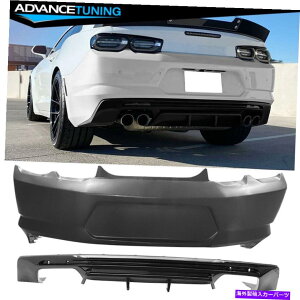 CO GAp[c 19-22J}OEX^CAop[Jo[̌pɃtBbg܂BOXubNfBt[U[ Fits 19-22 Camaro OE Style Rear Bumper Cover Replacement w/ Gloss Black Diffuser