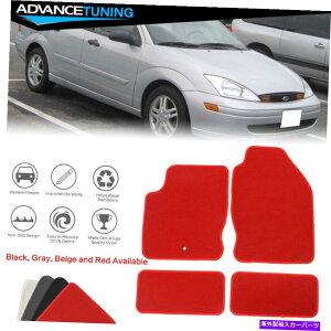 CO GAp[c tBbg00-07tH[htH[JXJ[I[gtA}bgCi[tgAiCbhJ[ybg4PC Fits 00-07 Ford Focus Car Auto Floor Mats Liner Front Rear Nylon Red Carpet 4PC