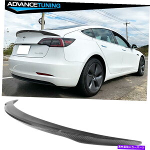 CO GAp[c 17-22eXf3 VX^CgNX|C[EBO - ACFJ[{t@Co[ Fits 17-22 Tesla Model 3 V Style Trunk Spoiler Wing - Real CF Carbon Fiber