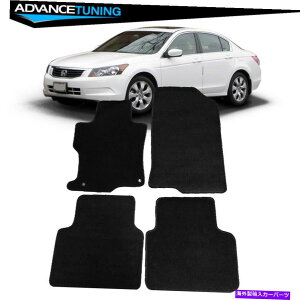 CO GAp[c tBbg08-12AR[h2DR 4DRubNiCtgAJ[tA}bg4PCS Fits 08-12 Accord 2Dr 4Dr Black Nylon Front Rear Car Floor Mats 4Pcs