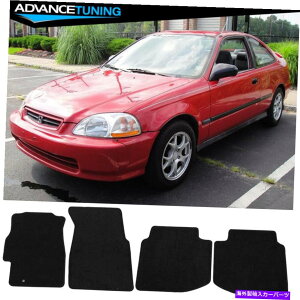 CO GAp[c tBbg96-00VrbN2DR 3DR 4DR OEtBbggtgAubNiCJ[tA}bg Fits 96-00 Civic 2Dr 3Dr 4Dr OE Fitment Front & Rear Black Nylon Car Floor Mats