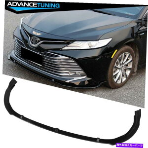 �C�O�� �G�A���p�[�c �t�B�b�g18-20�g���^�J�������X�^�C���t�����g�o���p�[���b�v�X�|�C���[���h���u���b�N-PP Fits 18-20 Toyota Camry LE Style Front Bumper Lip Spoiler Unpainted Black - PP