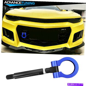 CO GAp[c 16-20V{[J}gEtbNo[ubN|[ƃu[T[NA~jEɃtBbg Fits 16-20 Chevy Camaro Tow Hook Bar Black Pole and Blue Circle Aluminum