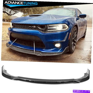CO GAp[c tBbg15-22_bW`[W[V3X^CJ[{t@Co[vgtgop[bv4PCS ABS Fits 15-22 Dodge Charger V3 Style Carbon Fiber Print Front Bumper Lip 4PCS ABS