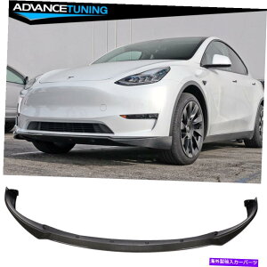 CO GAp[c 20-22eXfYCRX^CJ[{t@Co[tgop[bvXvb^[ Fits 20-22 Tesla Model Y IKON Style Carbon Fiber Front Bumper Lip Splitter