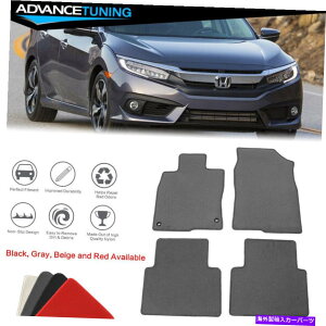 CO GAp[c 16-21z_VrbNI[gtA}bgCi[tgAiCO[J[ybg4PCS Fits 16-21 Honda Civic Auto Floor Mats Liner Front Rear Nylon Grey Carpets 4PCS