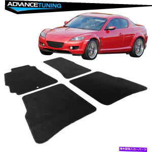 CO GAp[c 04-12}c_RX8 4DRubNiCtgAJ[tA}bg4PCS Fits 04-12 Mazda RX8 4Dr Black Nylon Front & Rear Car Floor Mats 4Pcs
