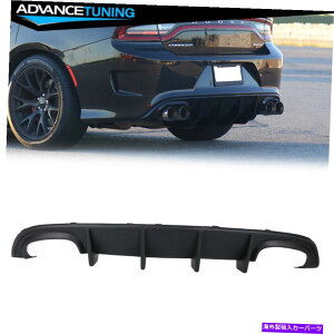 CO GAp[c K15-22_bW[dNAbhGL][XgAbvfBt[U[hPP Fits 15-22 Dodge Charger Quad Exhaust Rear Lip Diffuser Unpainted PP